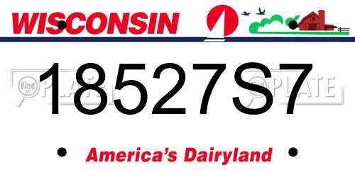 18527S7 Wisconsin License Plate