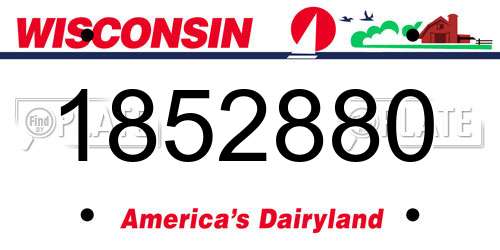 1852880 Wisconsin License Plate