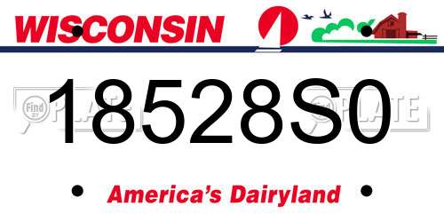 18528S0 Wisconsin License Plate