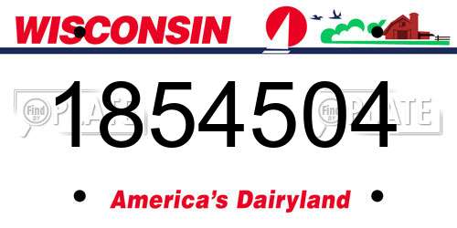 1854504 Wisconsin License Plate