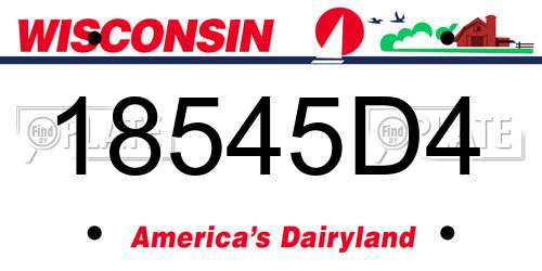 18545D4 Wisconsin License Plate