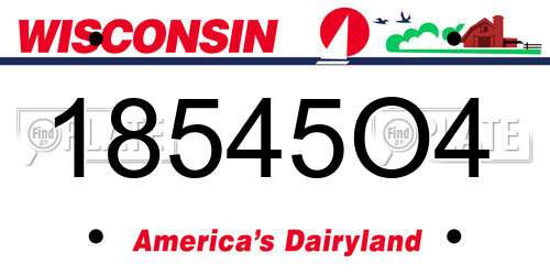 18545O4 Wisconsin License Plate
