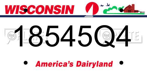 18545Q4 Wisconsin License Plate