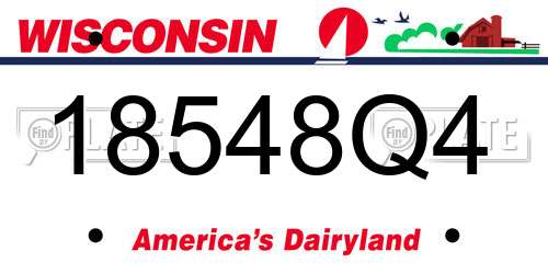 18548Q4 Wisconsin License Plate