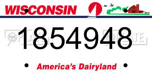 1854948 Wisconsin License Plate