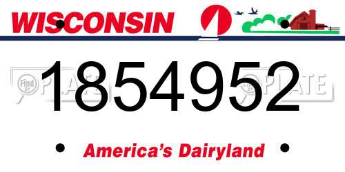 1854952 Wisconsin License Plate