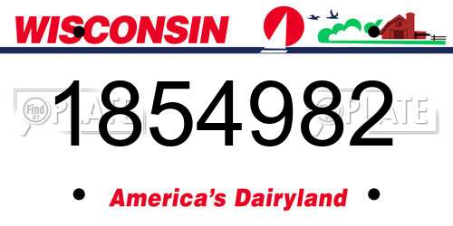 1854982 Wisconsin License Plate