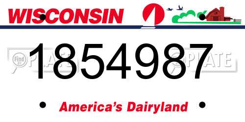 1854987 Wisconsin License Plate