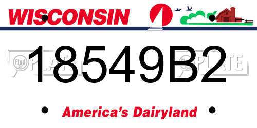 18549B2 Wisconsin License Plate