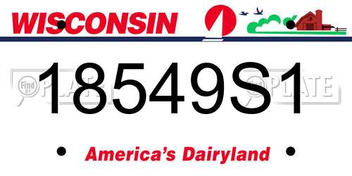 18549S1 Wisconsin License Plate