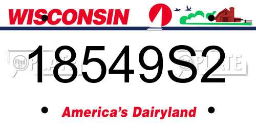 18549S2 Wisconsin License Plate