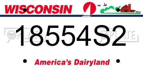 18554S2 Wisconsin License Plate