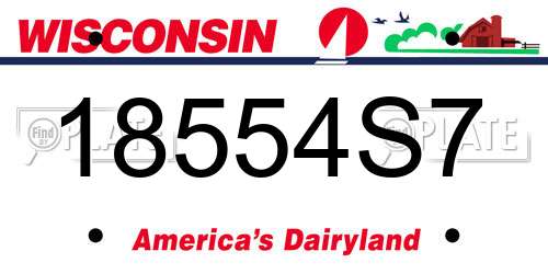 18554S7 Wisconsin License Plate