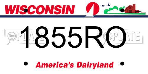 1855RO Wisconsin License Plate