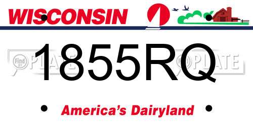 1855RQ Wisconsin License Plate