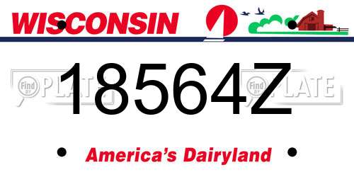 18564Z Wisconsin License Plate