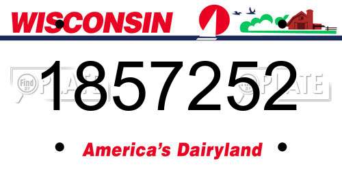 1857252 Wisconsin License Plate
