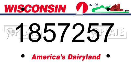 1857257 Wisconsin License Plate