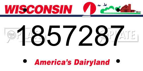 1857287 Wisconsin License Plate