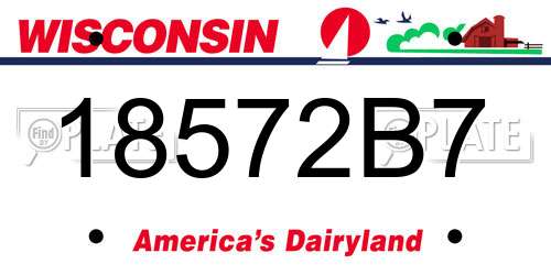 18572B7 Wisconsin License Plate