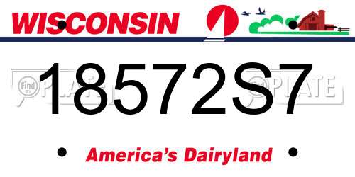 18572S7 Wisconsin License Plate