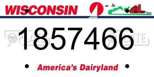 1857466 Wisconsin License Plate
