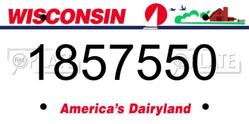 1857550 Wisconsin License Plate