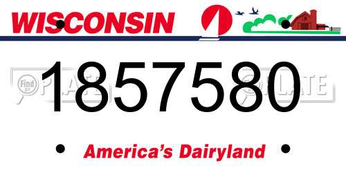 1857580 Wisconsin License Plate