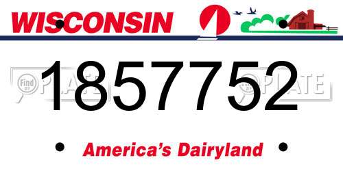 1857752 Wisconsin License Plate