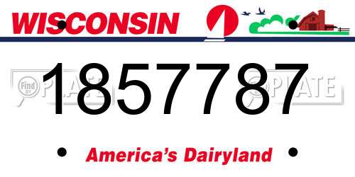 1857787 Wisconsin License Plate