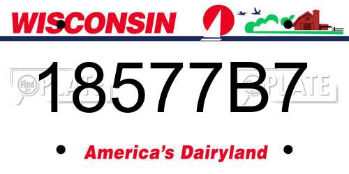 18577B7 Wisconsin License Plate