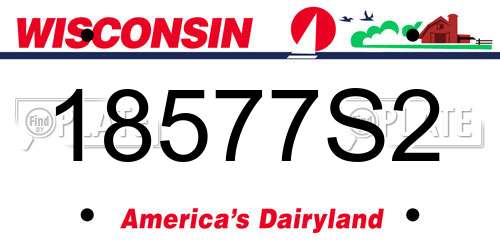 18577S2 Wisconsin License Plate