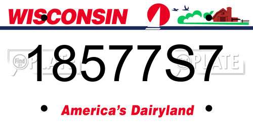 18577S7 Wisconsin License Plate