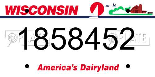1858452 Wisconsin License Plate