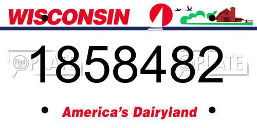 1858482 Wisconsin License Plate