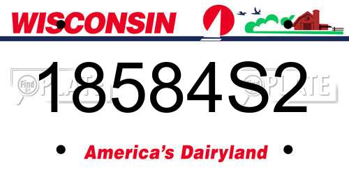 18584S2 Wisconsin License Plate