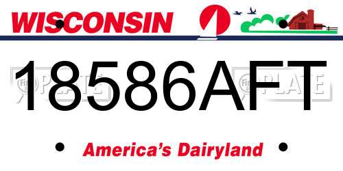 18586AFT Wisconsin License Plate