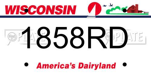 1858RD Wisconsin License Plate