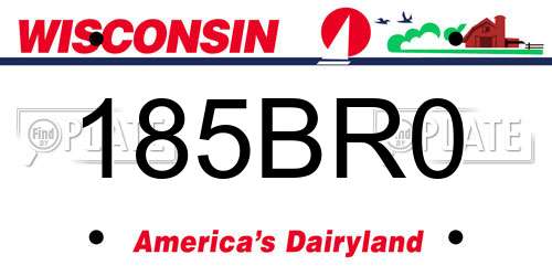 185BR0 Wisconsin License Plate