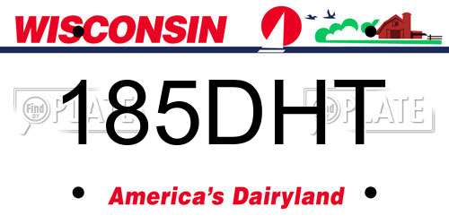 185DHT Wisconsin License Plate