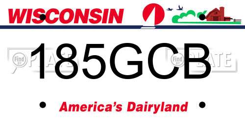185GCB Wisconsin License Plate