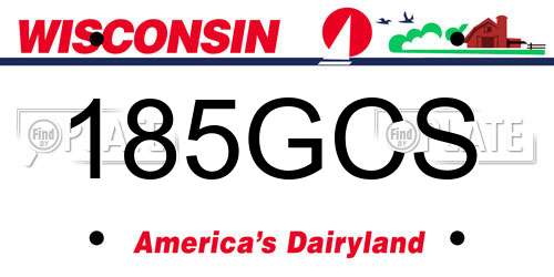185GCS Wisconsin License Plate