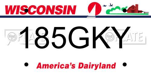 185GKY Wisconsin License Plate