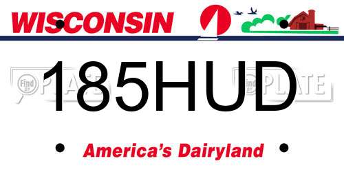 185HUD Wisconsin License Plate