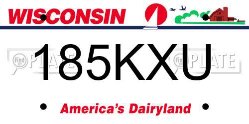 185KXU Wisconsin License Plate