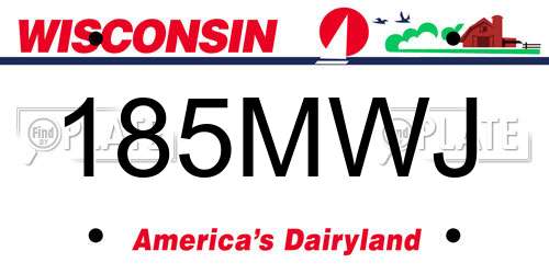 185MWJ Wisconsin License Plate