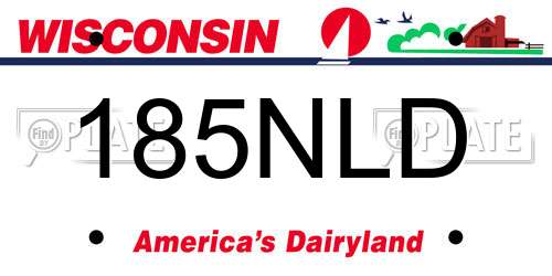 185NLD Wisconsin License Plate