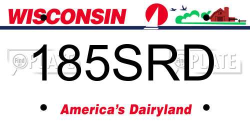 185SRD Wisconsin License Plate