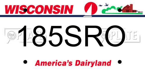 185SRO Wisconsin License Plate