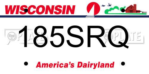 185SRQ Wisconsin License Plate